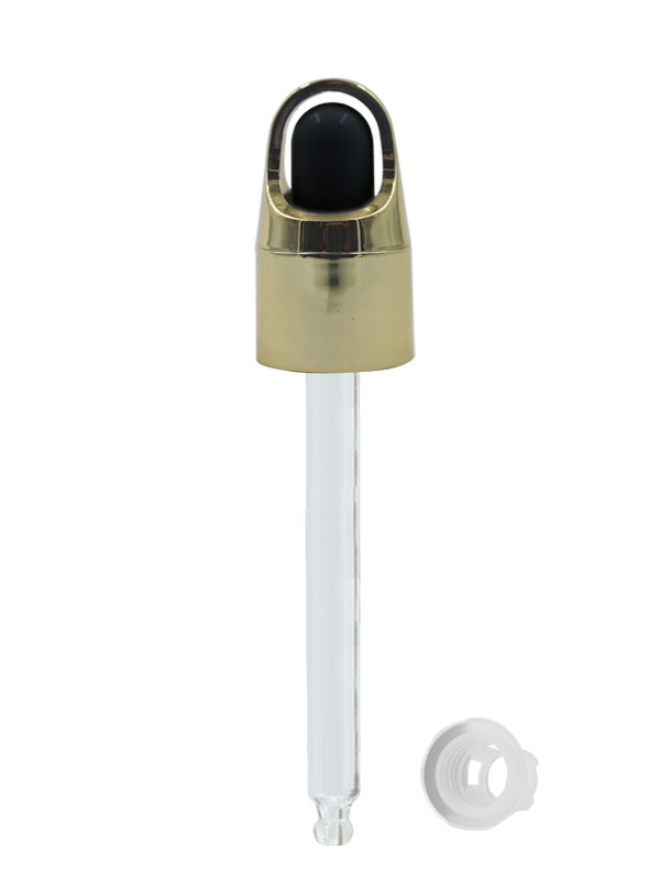 18/410 MM Basket Dropper - Gold -With Glass Tube And Teat - Black